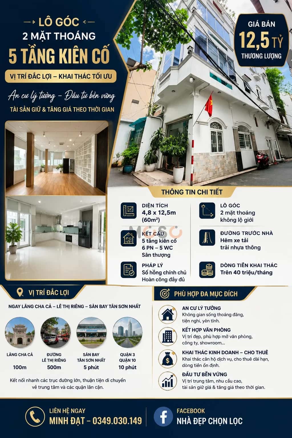 Bán nhà mặt tiền Hoàng Văn Thụ  Quận Tân Bình, TP.HCM – 6 phòng ngủ, giá 11.8 tỷ — Hình 2