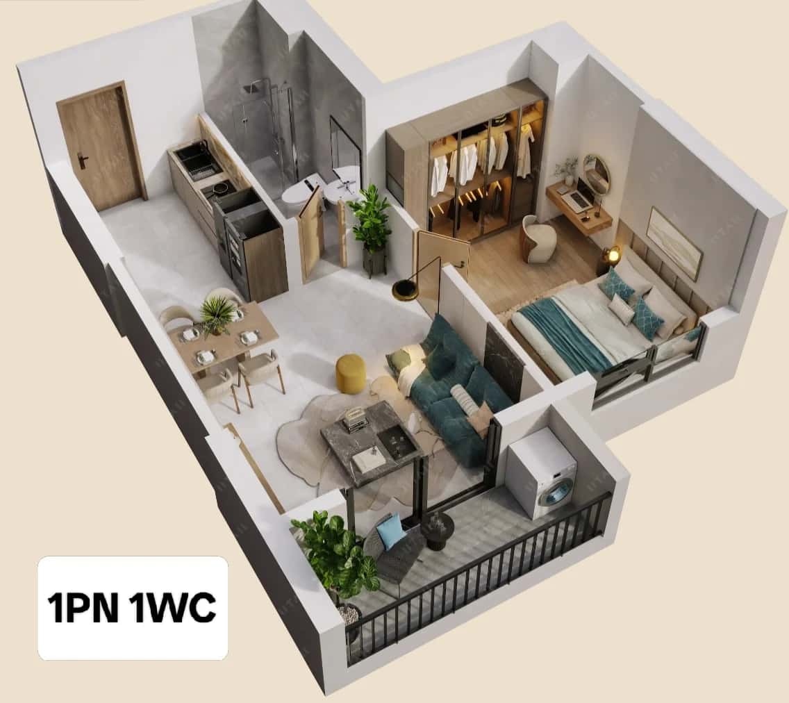 Bán căn hộ chung cư Tỉnh lộ 10 Huyện Đức Hòa, Long An – 1 phòng ngủ, giá 1.6 tỷ
