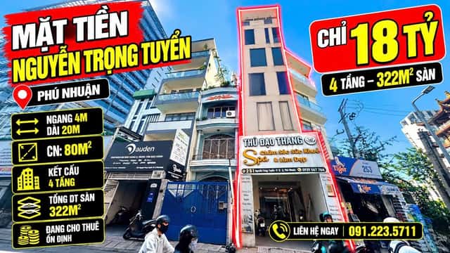 Bán nhà mặt tiền Nguyễn Trọng Tuyển Quận Phú Nhuận, TP.HCM – giá 18 tỷ
