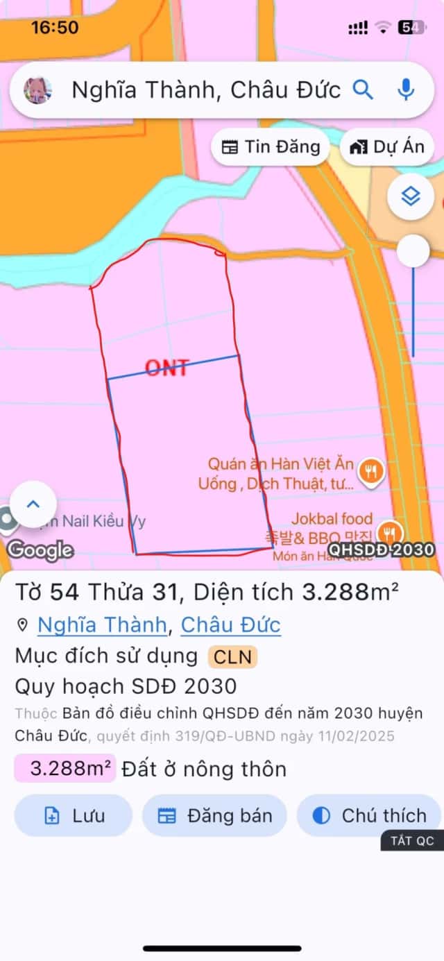 Bán đất 23 Huyện Châu Đức, BRVT – giá 8 tỷ