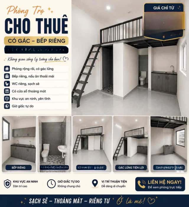 Cho thuê phòng trọ Đường Trường Chinh Quận 12, TP.HCM – giá 5.5 triệu