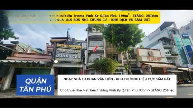 Cho thuê nhà mặt tiền Trương Vĩnh Ký Tân Phú, TP.HCM – 3 phòng ngủ, giá 25 triệu