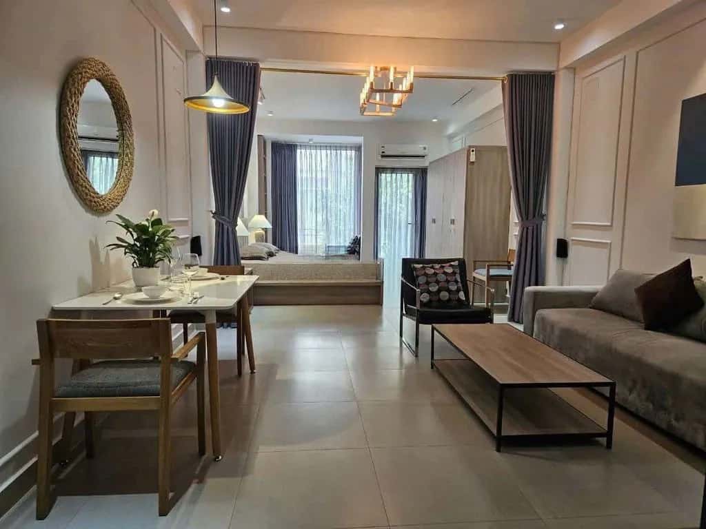 Cho thuê căn hộ dịch vụ Đường Yersin Quận 1, TP.HCM – 1 phòng ngủ, giá 14 triệu