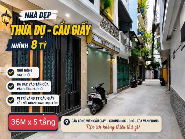 Bán nhà mặt tiền Khúc Thừa Dụ Quận Cầu Giấy, TP. Hà Nội – 3 phòng ngủ, giá 8 tỷ