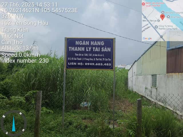 Bán đất Ven Sông Hậu Quận Thốt Nốt, TP. Cần Thơ – giá 1.8 tỷ Bán đất Ven Sông Hậu Quận Thốt Nốt, TP. Cần Thơ – giá 1.8 tỷ