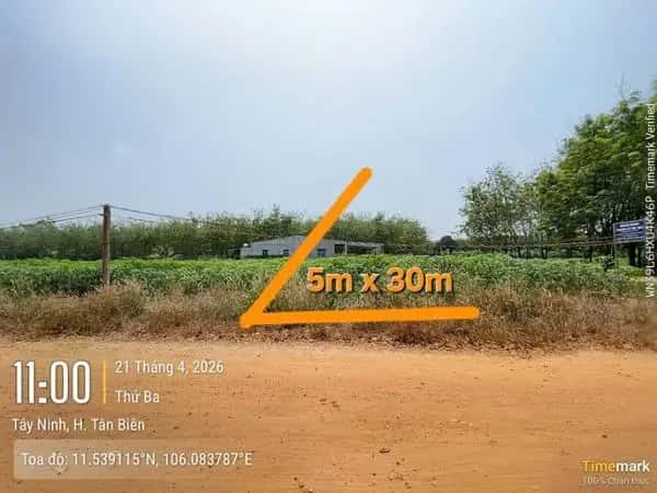 Bán đất Đường Trần Vĩnh Lộc Huyện Tân Biên, Tây Ninh – giá 143 triệu