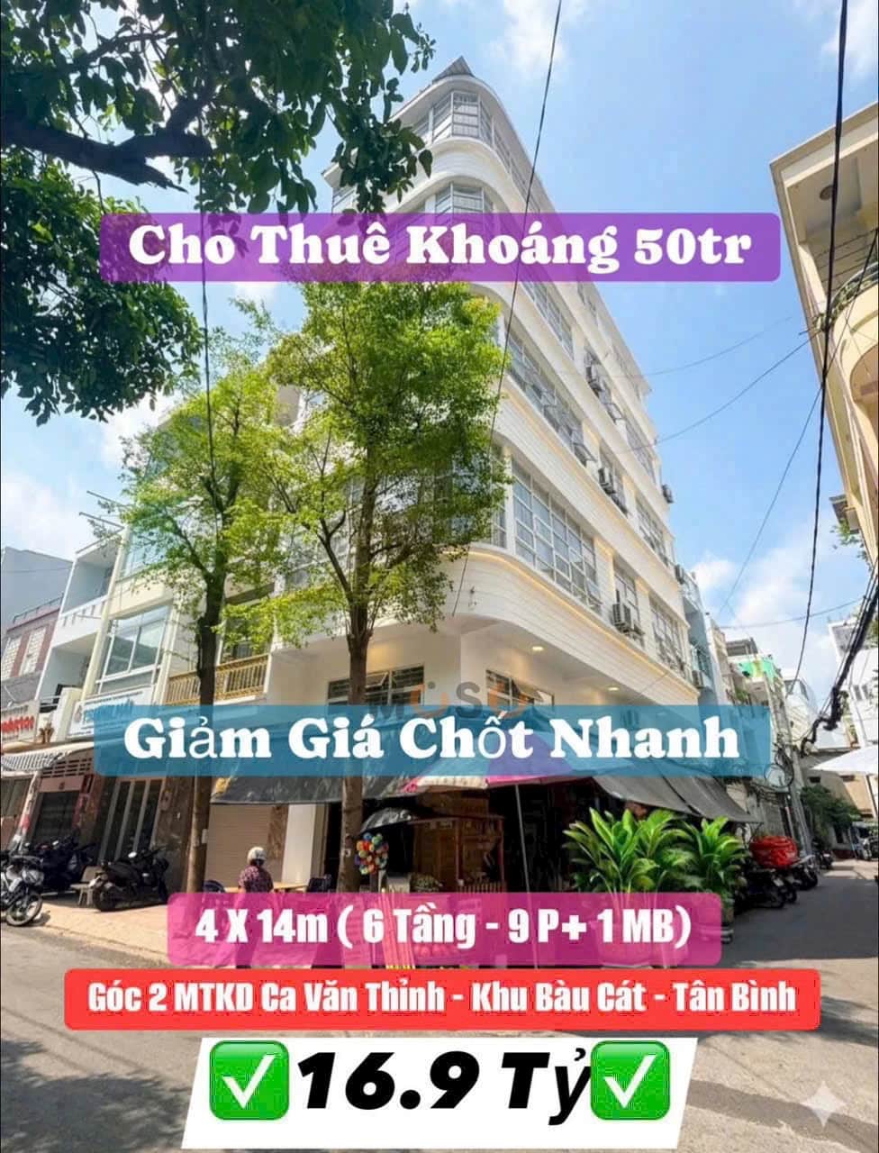 Bán nhà mặt tiền Ca văn thỉnh Quận Tân Bình, TP.HCM – 10 phòng ngủ, giá 16.9 tỷ