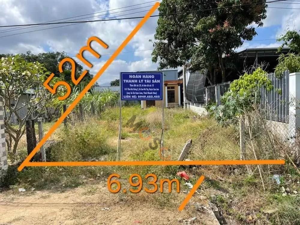 Bán đất Quốc lộ 1A Huyện Cam Lâm, Khánh Hòa – giá 2.7 tỷ