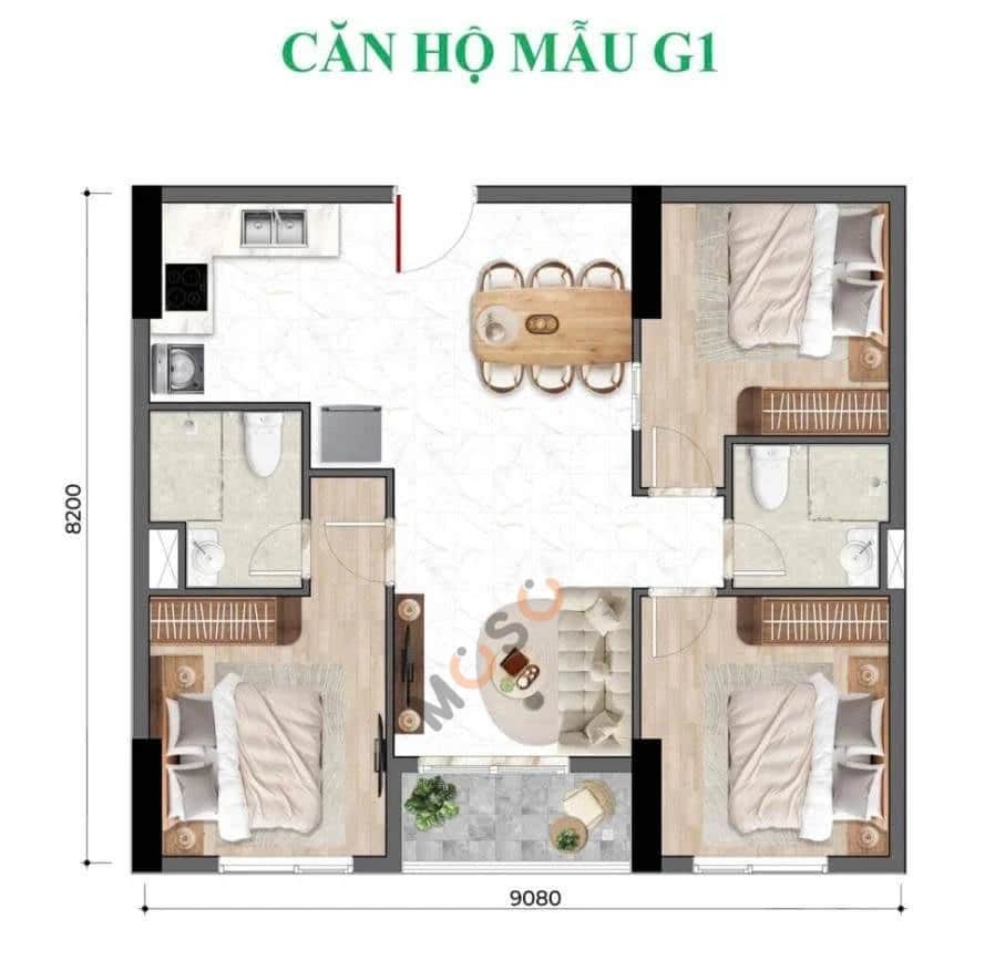 Bán căn hộ chung cư Quốc Lộ 13 Thành phố Thuận An, Bình Dương – 3 phòng ngủ, giá 4.1 tỷ