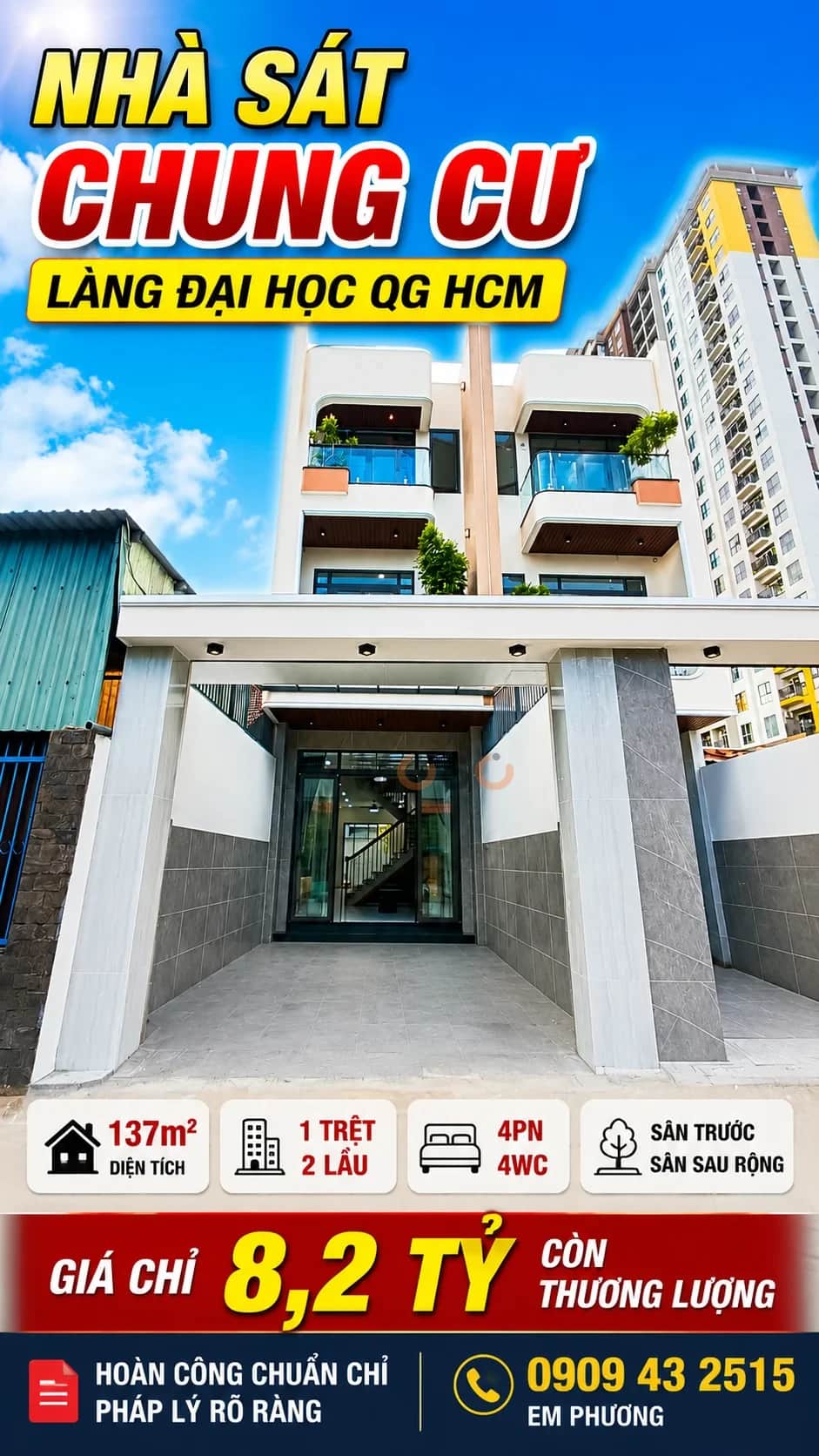 Bán nhà mặt tiền Trần Đại Nghĩa Thành phố Dĩ An, Bình Dương – 4 phòng ngủ, giá 8.2 tỷ