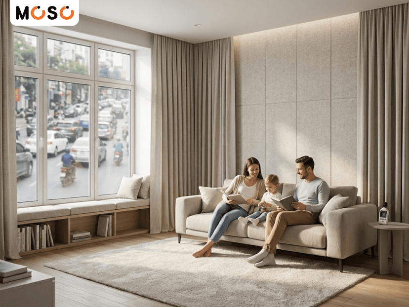 Nhà phố mặt tiền lớn thường gặp tình trạng tiếng ồn ảnh hưởng