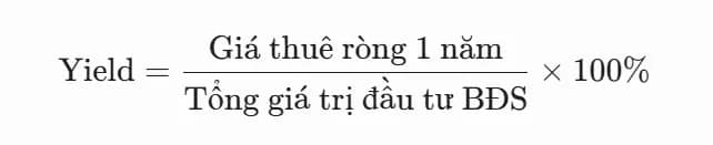 Công thức tính hiệu suất dòng tiền cho thuê