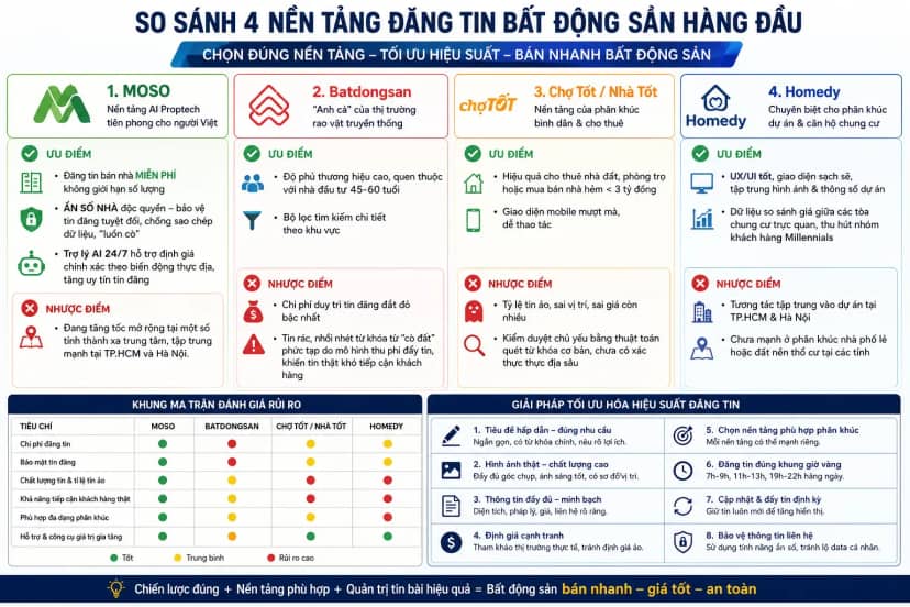 So sáng 4 nền tảng đăng tin BĐS