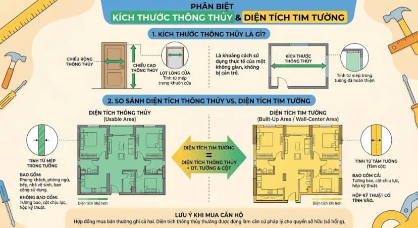 Định nghĩa chính xác diện tích thông thuỷ