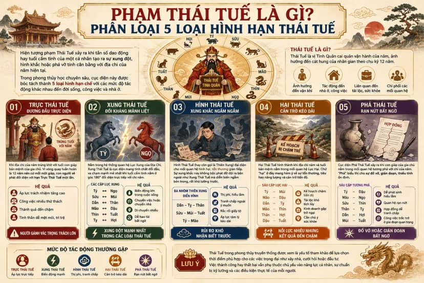 Phân loại 5 loại hạn thái tuế