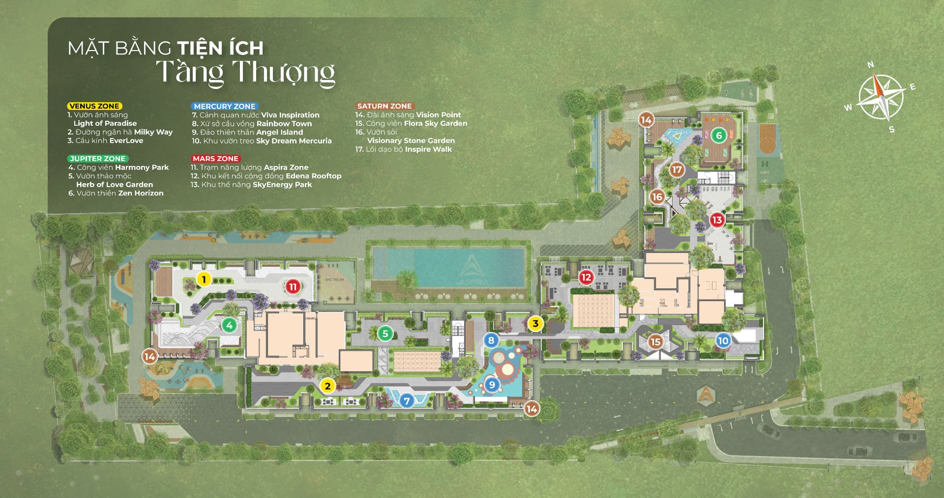 Mặt bằng tiện ích tầng thượng