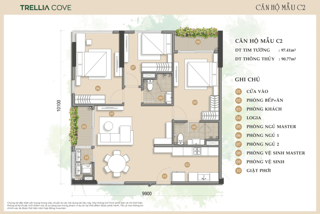 3BR - Layout 1