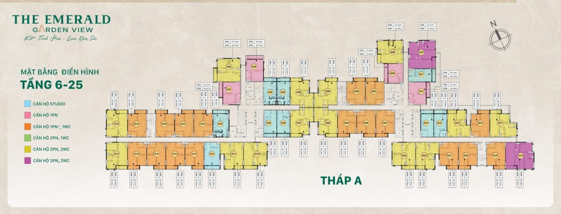 Mặt bằng tháp A