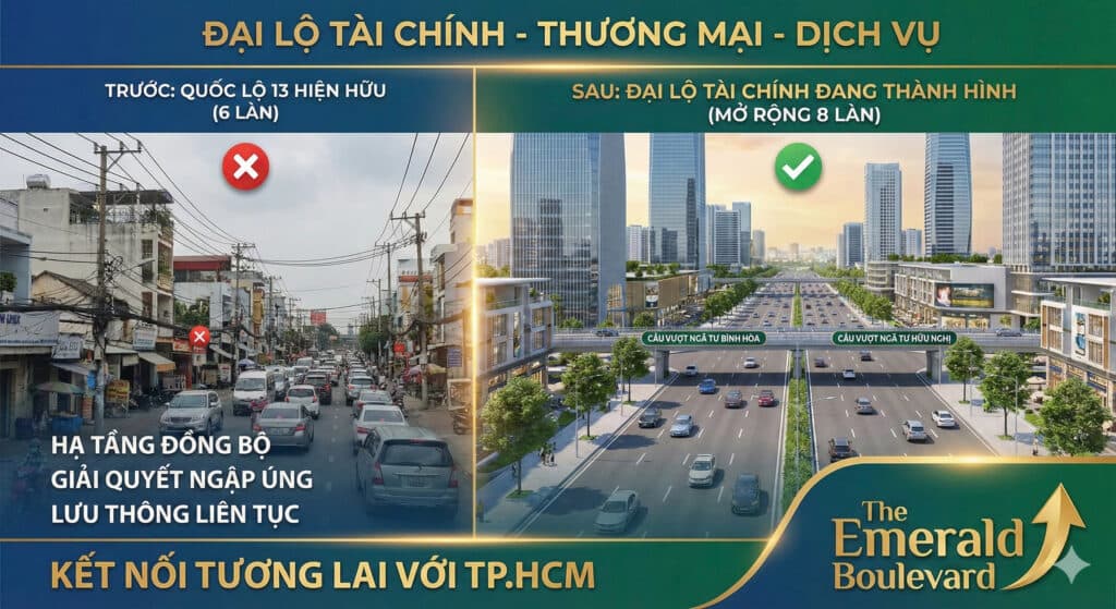 Quốc lộ 13 mở rộng 8 làn xe