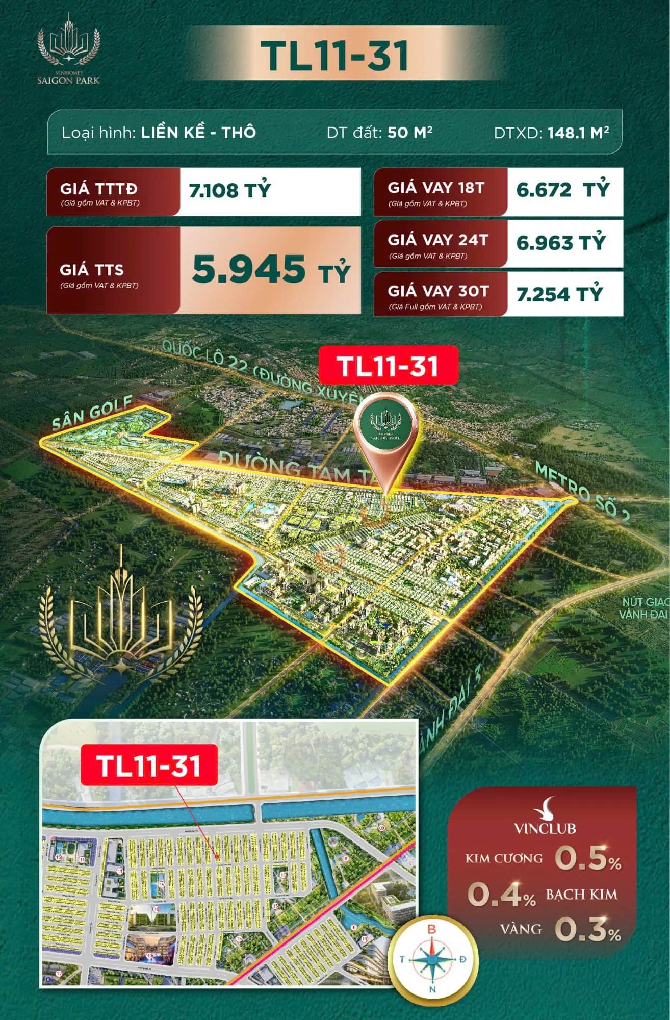 Bán nhà mặt tiền Vinhomes Saigon Park Huyện Hóc Môn, TP.HCM – 3 phòng ngủ, giá 5.9 tỷ Bán nhà mặt tiền Vinhomes Saigon Park Huyện Hóc Môn, TP.HCM – 3 phòng ngủ, giá 5.9 tỷ