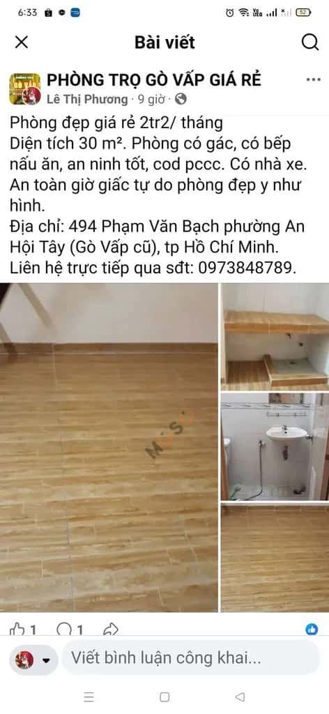 Cho thuê phòng trọ Phạm Văn Bạch Gò Vấp, Ho Chi Minh – giá 2.2 triệu — Hình 3 Cho thuê phòng trọ Phạm Văn Bạch Gò Vấp, Ho Chi Minh – giá 2.2 triệu — Hình 3