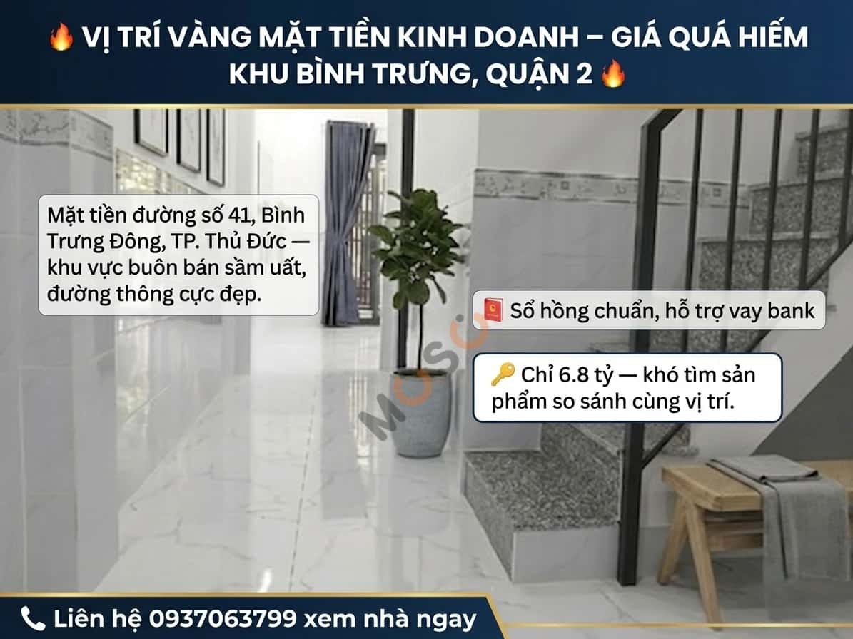 Bán nhà mặt tiền Đường 41 Quận 2, TP.HCM – 3 phòng ngủ, giá 6.7 tỷ Bán nhà mặt tiền Đường 41 Quận 2, TP.HCM – 3 phòng ngủ, giá 6.7 tỷ