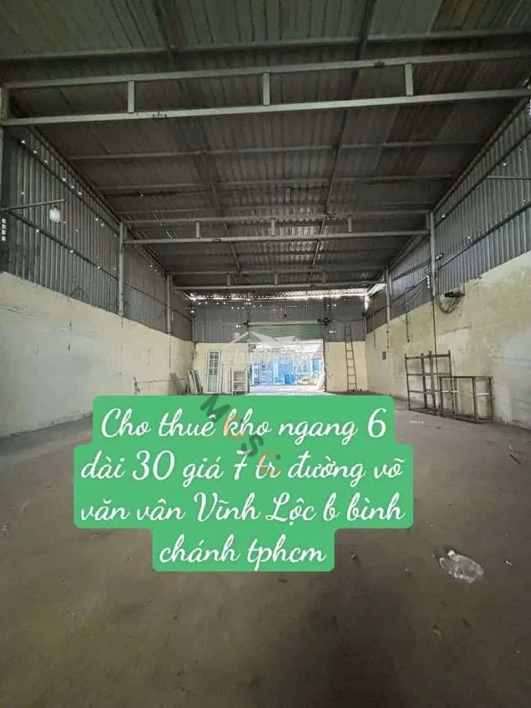 Cho thuê kho, nhà xưởng Võ Văn Vân Huyện Bình Chánh, TP.HCM – giá 7 triệu