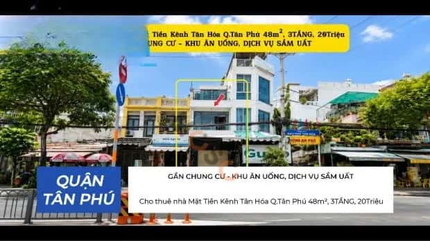 Cho thuê nhà mặt tiền Kênh Tân Hóa Tân Phú, TP.HCM – 6 phòng ngủ, giá 20 triệu