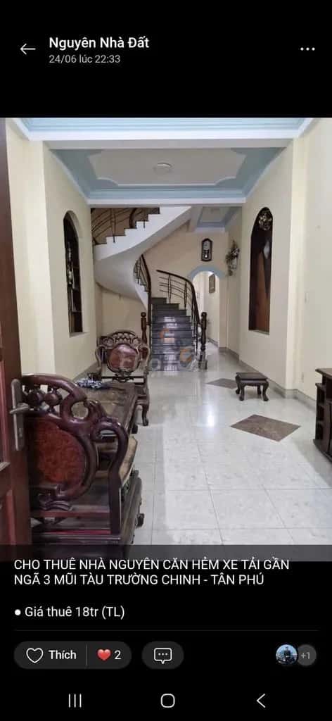 Cho thuê nhà mặt tiền Đường Tây Thạnh Tân Phú, TP.HCM – 4 phòng ngủ, giá 18 triệu — Hình 2