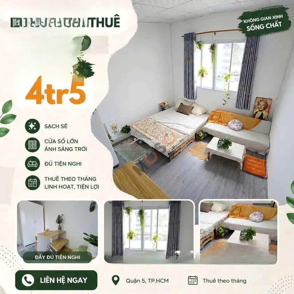 Cho thuê phòng trọ Bàn Cờ Quận 3, TP.HCM – giá 4 triệu — Hình 2