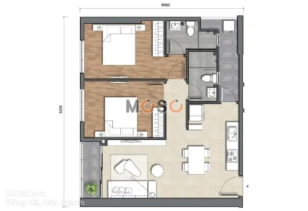 Cho thuê căn hộ chung cư Thành phố Thủ Đức, TP.HCM – 2 phòng ngủ, giá 14 triệu - ảnh 8