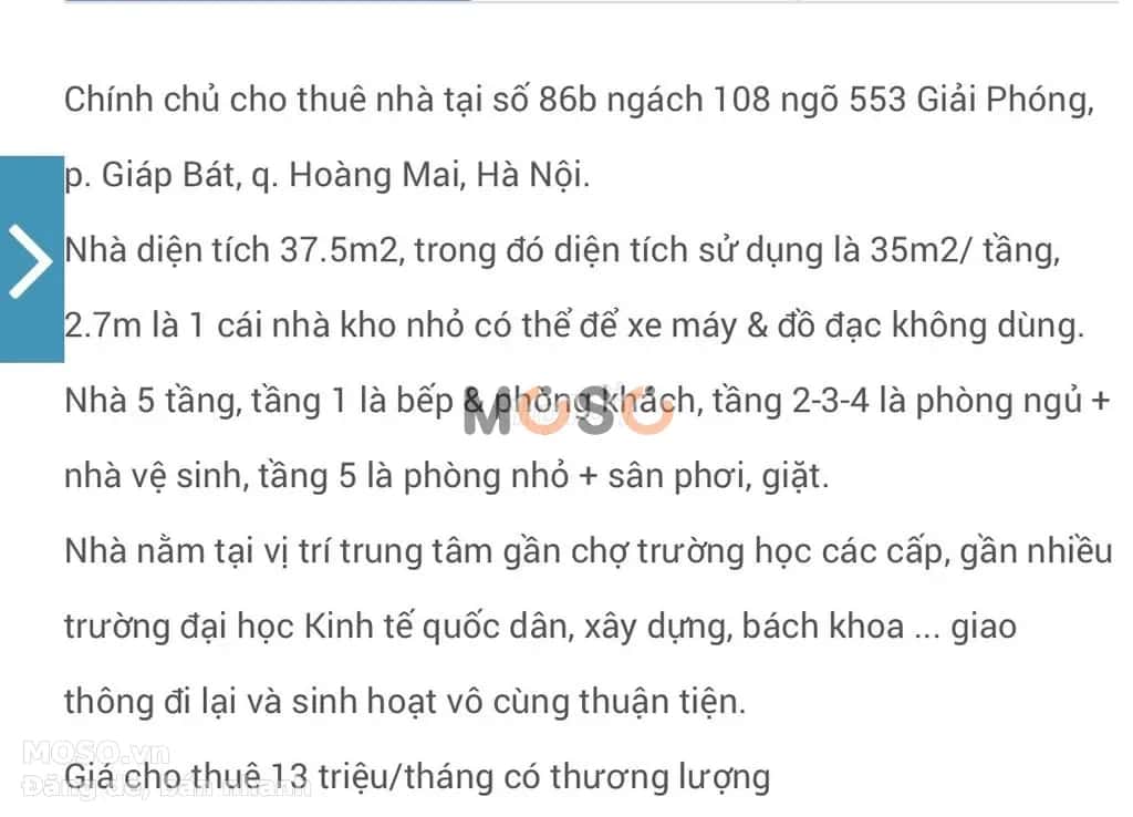 Cho thuê nhà hẻm Ngõ 43/1 Hoàng Mai, Hà Nội – 4 phòng ngủ, giá 13 triệu - ảnh 1