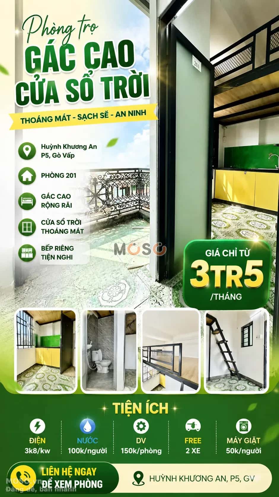 Cho thuê phòng trọ Huỳnh Khương An An Nhơn, TP.HCM – 1 phòng ngủ, giá 1.4 triệu - ảnh 1