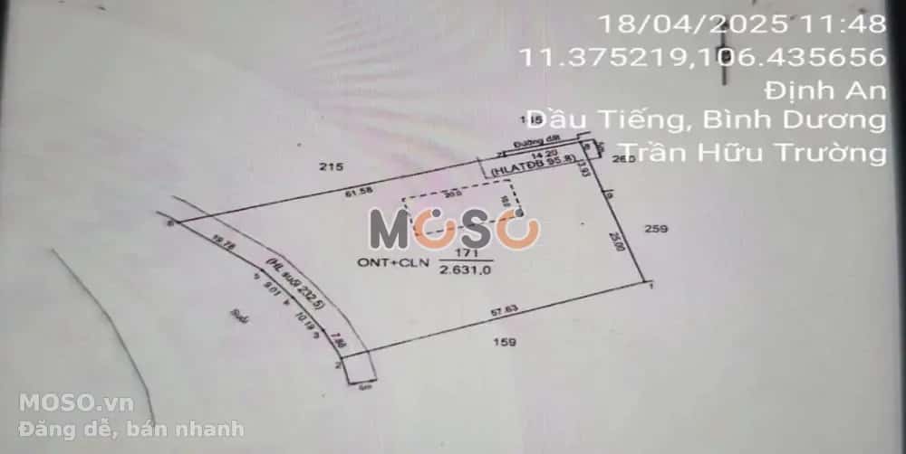 Bán đất X. Định An Huyện Dầu Tiếng, Bình Dương – giá 1.6 tỷ - ảnh 5
