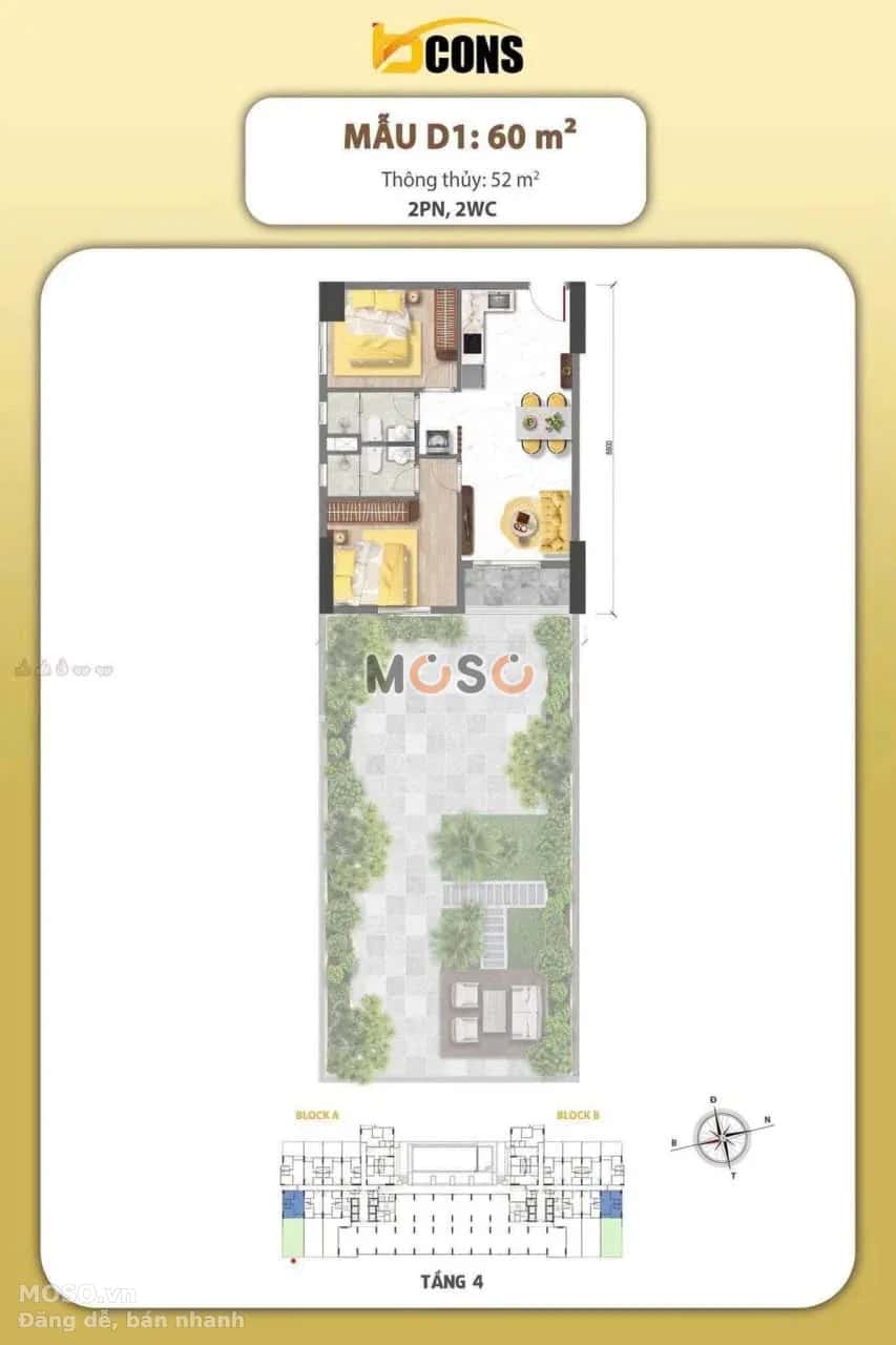 Bán căn hộ chung cư Bà Huyện Thanh Quan Thành phố Dĩ An, Bình Dương – 2 phòng ngủ, giá 2.5 tỷ - ảnh 3
