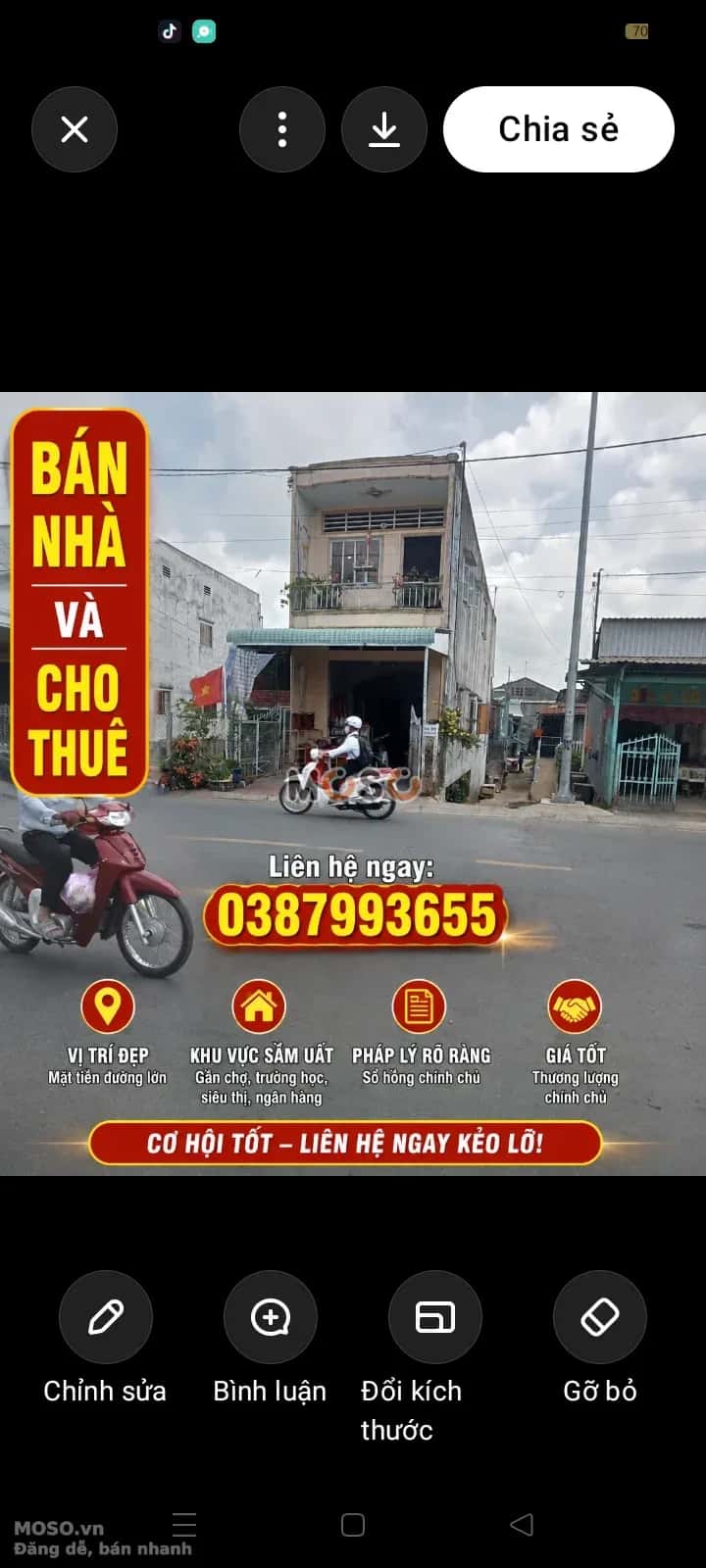 Bán nhà mặt tiền Trần Hưng Đạo  Thị xã Tân Châu, An Giang – 1 phòng ngủ, giá 3.4 tỷ - ảnh 1