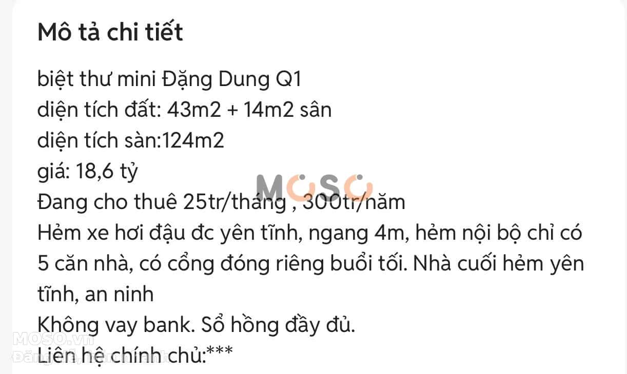 Bán nhà hẻm Đặng Dung Quận 1, TP.HCM – giá 18.6 tỷ - ảnh 3