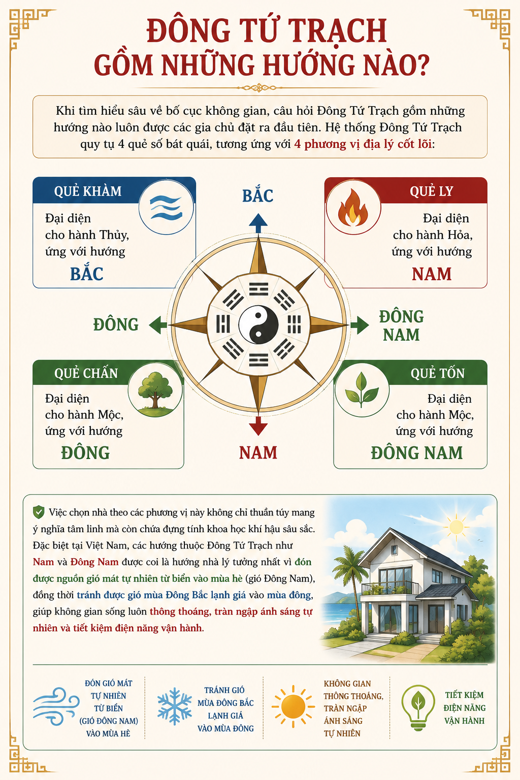 Đông Tứ Trạch gồm những hướng nào?
