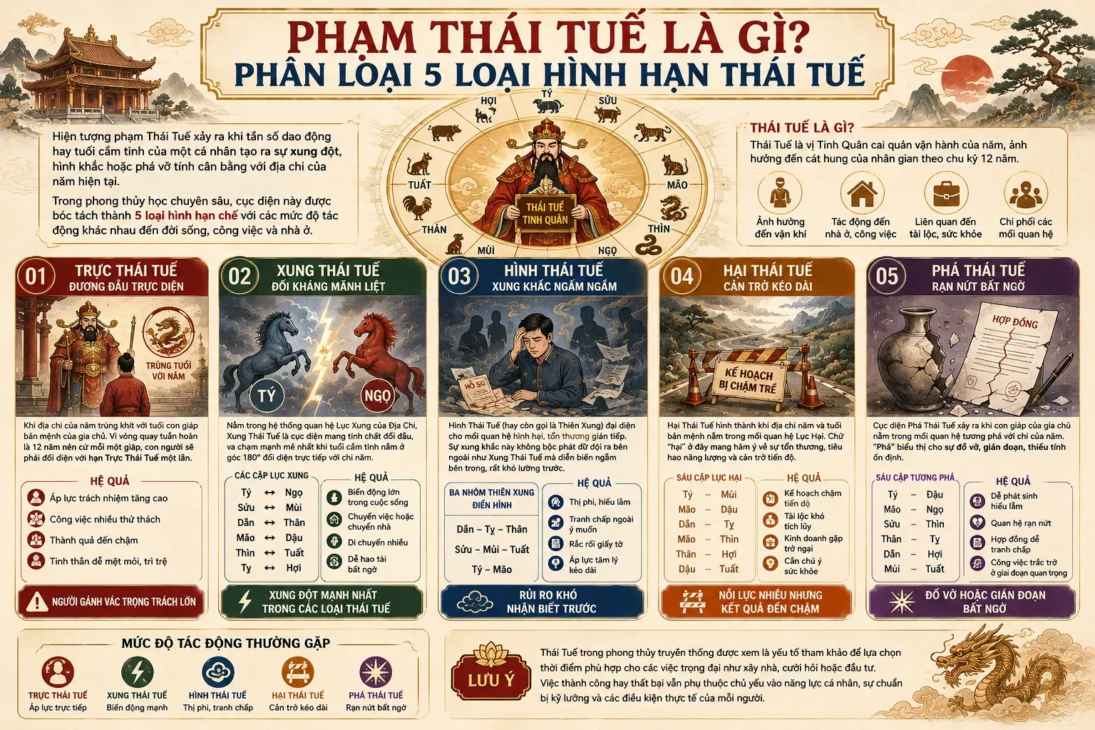 Phân loại 5 loại hạn thái tuế 