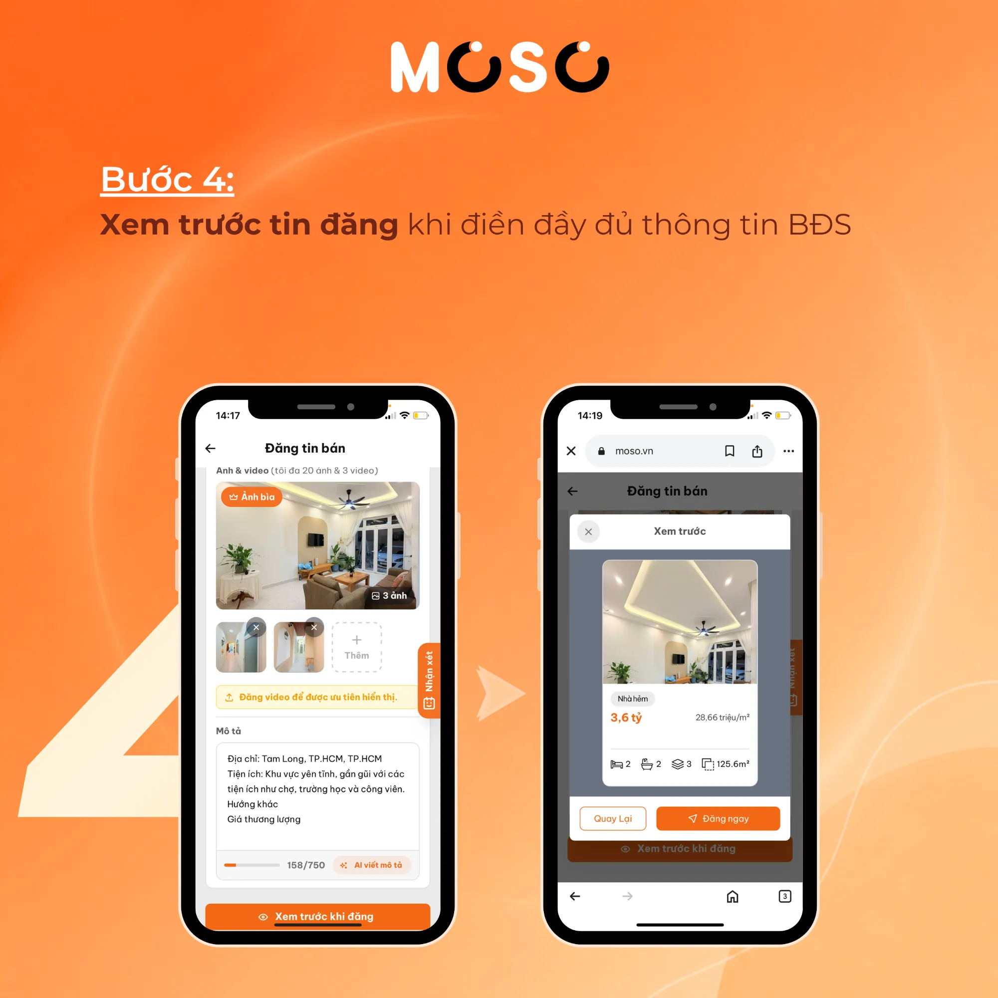 Bước 4: Kiểm tra tin đăng trước khi hoàn thiện Bước 4: Kiểm tra tin đăng trước khi hoàn thiện
