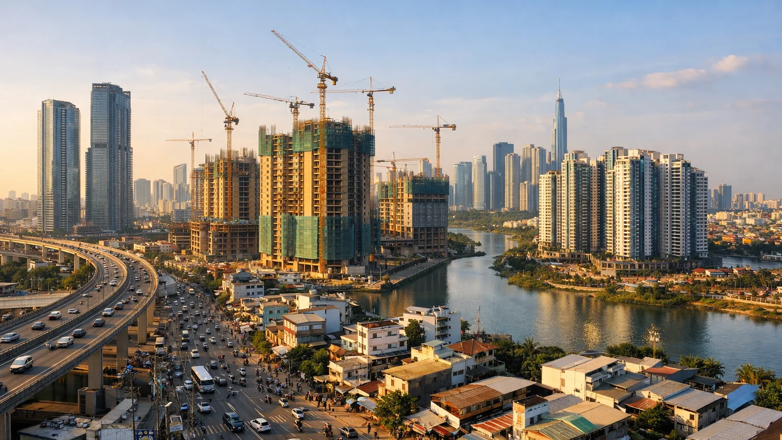 Dư nợ kinh doanh bất động sản Việt Nam 2026 đường phố dự án khu đô thị mới phía Đông TP HCM