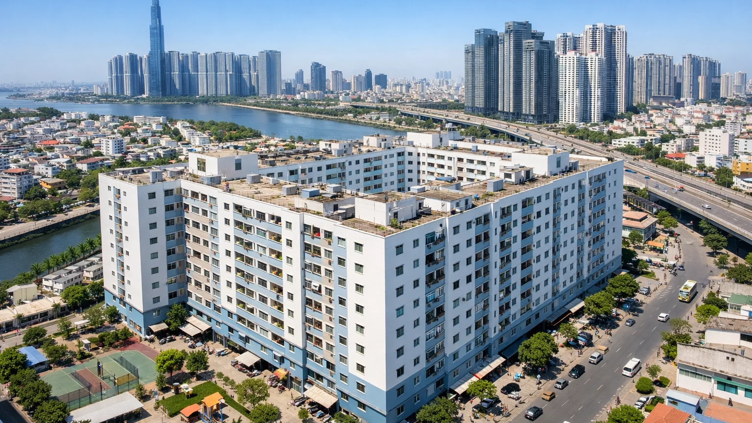 Giá nhà ở xã hội TP.HCM 2026 tòa nhà hiện đại ở xã hội