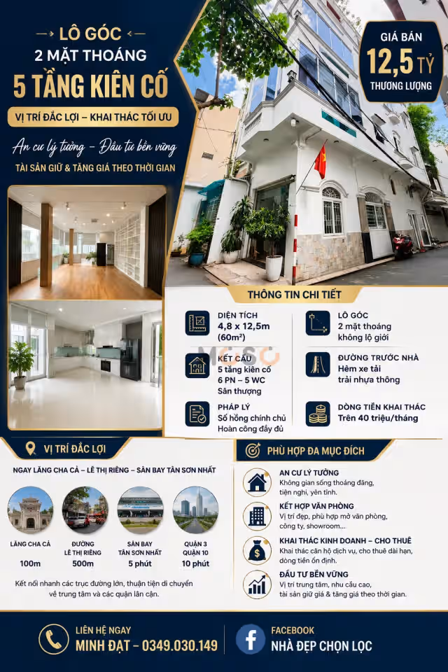 Bán nhà hẻm Hoàng Văn Thụ Quận Tân Bình, TP.HCM – 5 phòng ngủ, giá 11.8 tỷ Bán nhà hẻm Hoàng Văn Thụ Quận Tân Bình, TP.HCM – 5 phòng ngủ, giá 11.8 tỷ