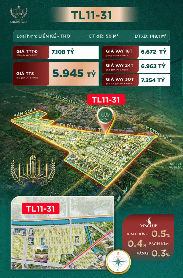 Bán nhà mặt tiền Vinhomes Saigon Park Huyện Hóc Môn, TP.HCM – 3 phòng ngủ, giá 5.9 tỷ Bán nhà mặt tiền Vinhomes Saigon Park Huyện Hóc Môn, TP.HCM – 3 phòng ngủ, giá 5.9 tỷ
