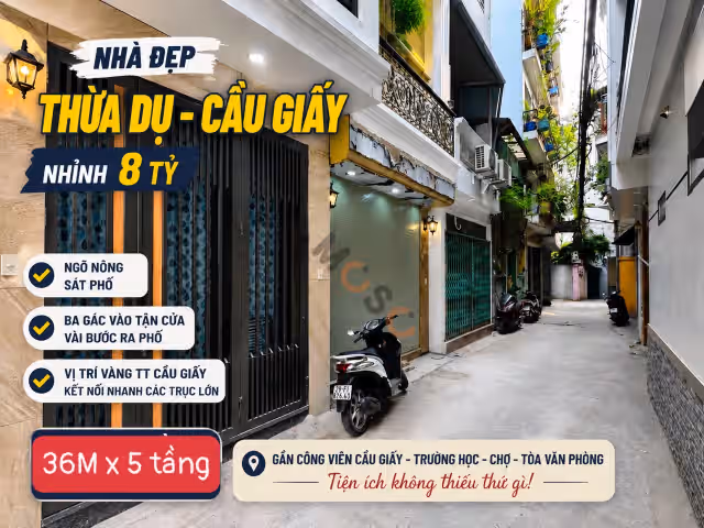 Bán nhà mặt tiền Khúc Thừa Dụ Quận Cầu Giấy, TP. Hà Nội – 3 phòng ngủ, giá 8 tỷ