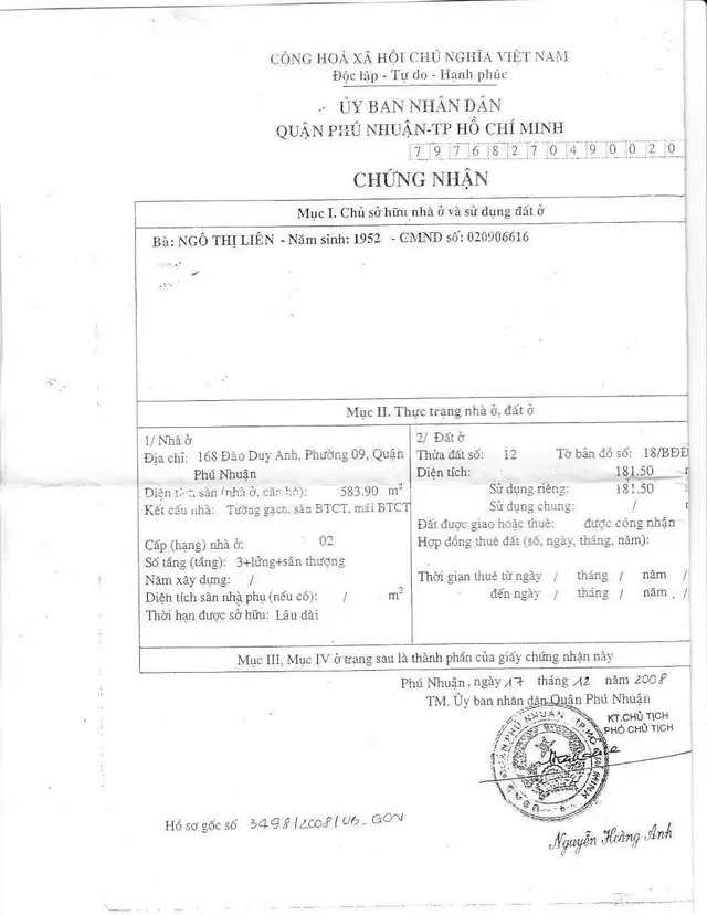 Bán nhà mặt tiền Đào Duy Anh Quận Phú Nhuận, TP.HCM – giá 75 tỷ