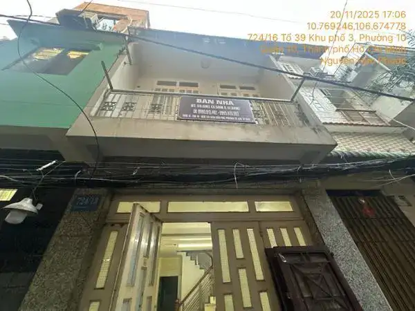 Bán nhà hẻm Tổ 39 Khu phố 3 Quận 10, TP.HCM – giá 9.3 tỷ
