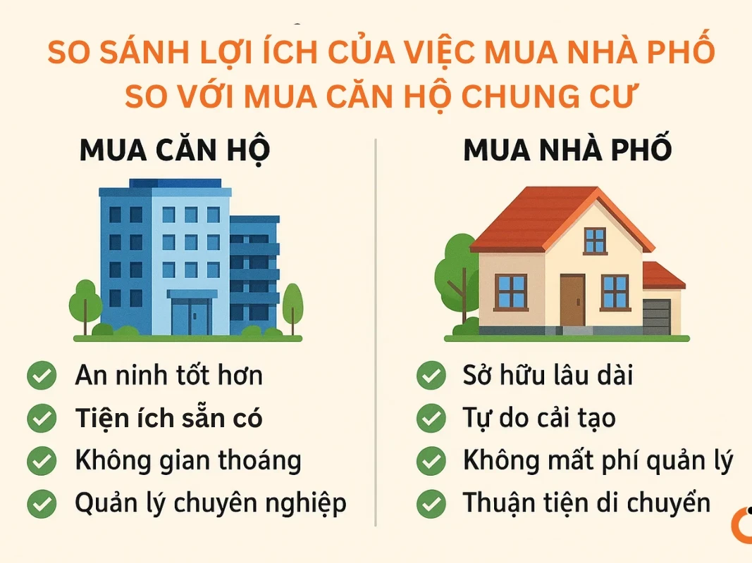 Tổng kết lợi ích vượt trội của mua nhà phố, nhà riêng
